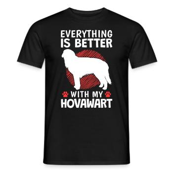 Everything better with Hovawart German farmer dog - Men's T-Shirt - black - Front - AI Model Male 178 light (178cm)