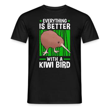 Everything is better with a kiwi bird - Men's T-Shirt - black - Front - AI Model Male 178 light (178cm)