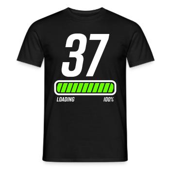 37e anniversaire 37 ans - T-shirt homme - noir - Devant - AI Model Male 178 light (178cm)