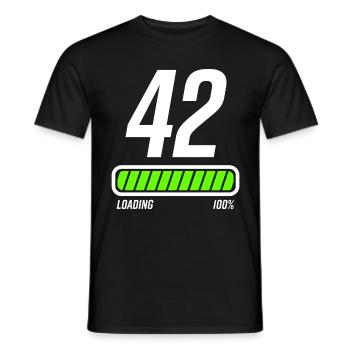 42nd birthday 42 years - Men's T-Shirt - black - Front - AI Model Male 178 light (178cm)
