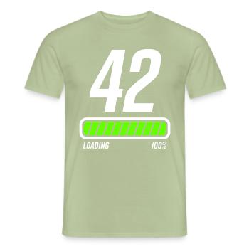 42nd birthday 42 years - Men's T-Shirt - sage - Front - AI Model Male 178 light (178cm)