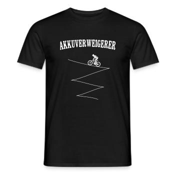 MTB Mountainbike Fahrrad Akkuverweigerer - Männer T-Shirt - Schwarz - Vorne - AI Model Male 178 light (178cm)