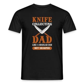 Knife Collecting Dad. Like A Normal Dad Knife - Men's T-Shirt - black - Front - AI Model Male 178 light (178cm)