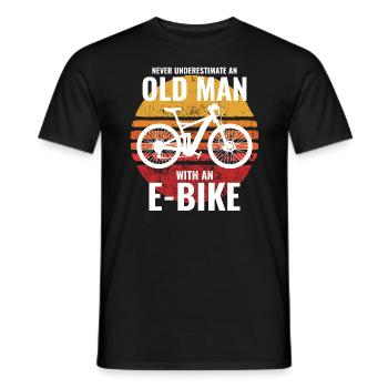 E-Bike Electric Bicycle Bike Cycling Dad Grandpa - Men's T-Shirt - black - Front - AI Model Male 178 light (178cm)
