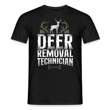 Buck Deer Hunting Hunter Vintage - Men's T-Shirt - black - Front - AI Model Male 178 light (178cm)