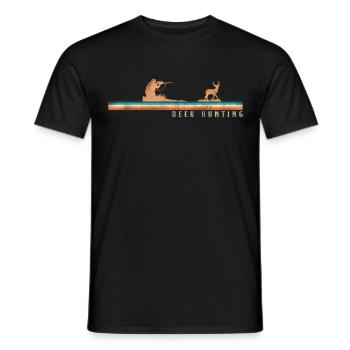 Buck Deer Hunting Hunter Retro - Männer T-Shirt - Schwarz - Vorne - AI Model Male 178 light (178cm)
