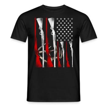 Chasseur de cerfs buck États-Unis - T-shirt homme - noir - Devant - AI Model Male 178 light (178cm)