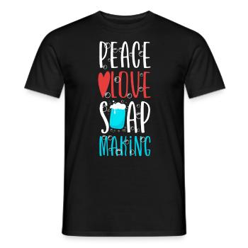 Soap Making Crafting Peace Love - Men's T-Shirt - black - Front - AI Model Male 178 light (178cm)