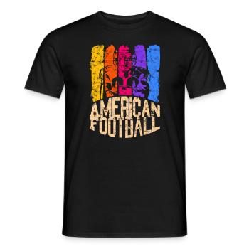 American Football Colour Player - Men's T-Shirt - black - Front - AI Model Male 178 light (178cm)