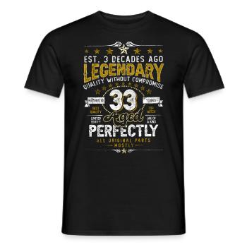 Vintage Legendary - Aged perfectly 33. Geburtstag - Männer T-Shirt - Schwarz - Vorne - AI Model Male 178 light (178cm)