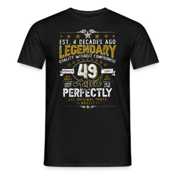 Vintage Légendaire - Vieilli parfaitement 49ème anniversaire - T-shirt homme - noir - Devant - AI Model Male 178 light (178cm)