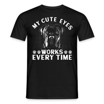 My Cute Eyes Works Every Time Cane Corso - Men's T-Shirt - black - Front - AI Model Male 178 light (178cm)