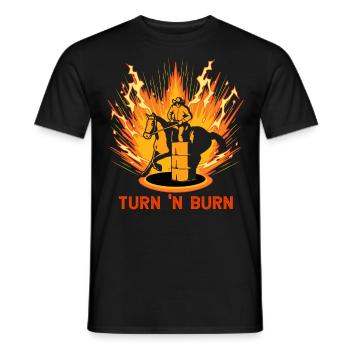 Turn and Burn - Men's T-Shirt - black - Front - AI Model Male 178 light (178cm)