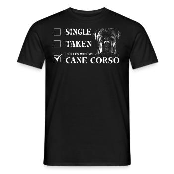 Détendez-vous avec ma canne Corso - T-shirt homme - noir - Devant - AI Model Male 178 light (178cm)