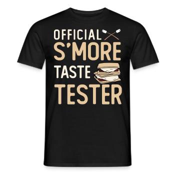Testeur officiel de boutons Smore - T-shirt homme - noir - Devant - AI Model Male 178 light (178cm)