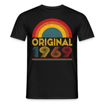 Vintage Original 1969 Cadeau 53ème Anniversaire - T-shirt homme - noir - Devant - AI Model Male 178 light (178cm)