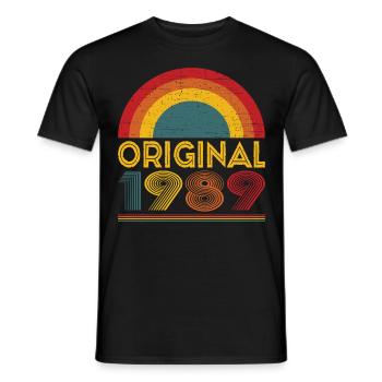 Vintage Original 1989 Geschenk Zum 33. Geburtstag - Männer T-Shirt - Schwarz - Vorne - AI Model Male 178 light (178cm)