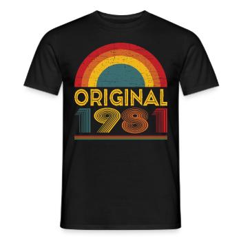 Vintage Original 1981 Cadeau 41ème Anniversaire - T-shirt homme - noir - Devant - AI Model Male 178 light (178cm)