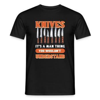 Couteaux C’est une chose d’homme que vous ne comprendrez pas - T-shirt homme - noir - Devant - AI Model Male 178 light (178cm)