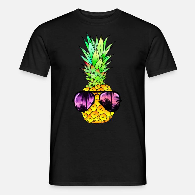 coole Ananas mit Sonnenbrille - Männer T-Shirt - Schwarz