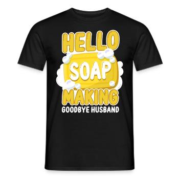 Soap Making Crafting Hello Soap - Männer T-Shirt - Schwarz - Vorne - AI Model Male 178 light (178cm)