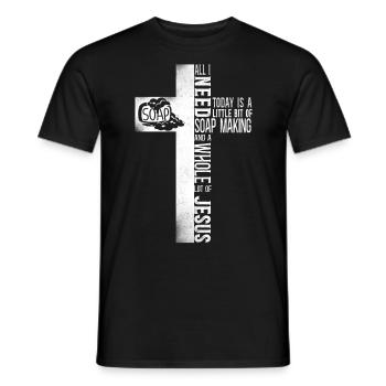 Fabrication de savon Fabrication de jésus Foi - T-shirt homme - noir - Devant - AI Model Male 178 light (178cm)