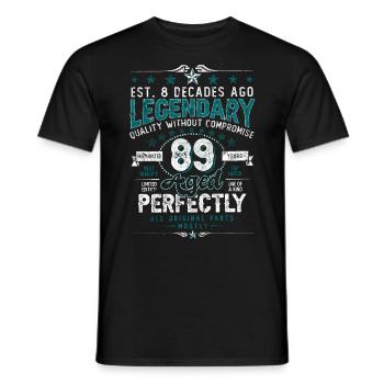 Vintage Legendary - Aged perfectly 30th Birthday - Men's T-Shirt - black - Front - AI Model Male 178 light (178cm)