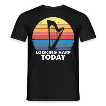 Harp design for harpist and harp player - Men's T-Shirt - black - Front - AI Model Male 178 light (178cm)