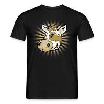 Kuh Kopf Cartoon - Männer T-Shirt - Schwarz - Vorne - AI Model Male 178 light (178cm)