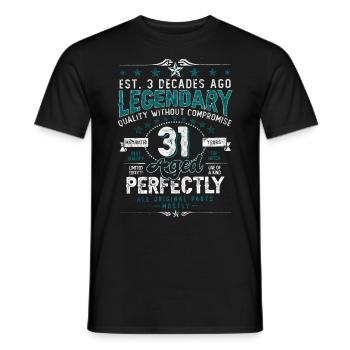 Vintage Legendary - Aged perfectly 31st birthday - Men's T-Shirt - black - Front - AI Model Male 178 light (178cm)