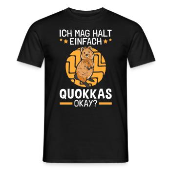 Mag einfach Quokkas Kurzschwanzkänguru - Männer T-Shirt - Schwarz - Vorne - AI Model Male 178 light (178cm)