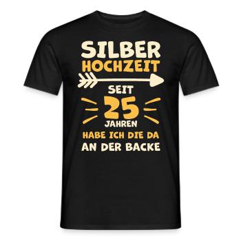 Silberhochzeit 25 Jahre Verheiratet Ehepaar - Männer T-Shirt - Schwarz - Vorne - AI Model Male 178 light (178cm)