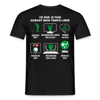 Golf passion joueur de golf temps libre - T-shirt homme - noir - Devant - AI Model Male 178 light (178cm)