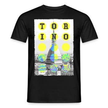 Turin Turin Turin Italie Ville Skyline Vacances Amour - T-shirt homme - noir - Devant - AI Model Male 178 light (178cm)