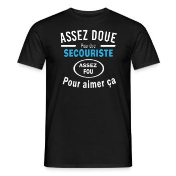 Assez doue pour etre SECOURISTE - T-shirt homme - noir - Devant - AI Model Male 178 light (178cm)