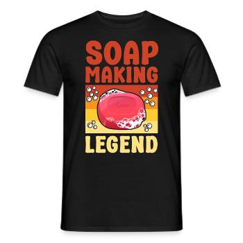 Fabrication de savon Artisanat Savon rétro - T-shirt homme - noir - Devant - AI Model Male 178 light (178cm)