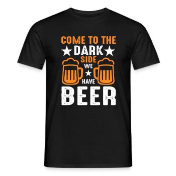 Venez du côté obscur | nous avons de la bière, la fête - T-shirt homme - noir - Devant - AI Model Male 178 light (178cm)
