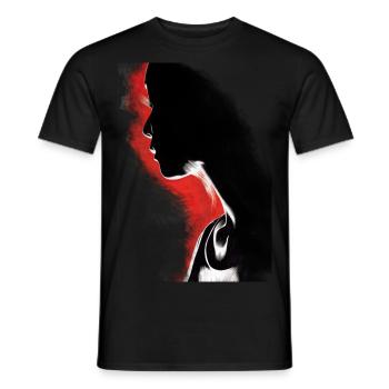 Visage de femme - T-shirt homme - noir - Devant - AI Model Male 178 light (178cm)