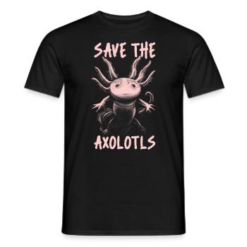 Axolotl cute animals kawaii anime save the axolotl - Men's T-Shirt - black - Front - AI Model Male 178 light (178cm)
