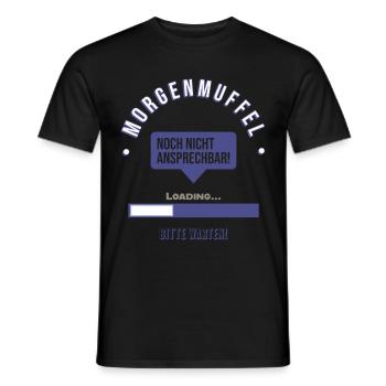 Morgenmuffel Oberteil Lustige Design/Spruch Männer - Männer T-Shirt - Schwarz - Vorne - AI Model Male 178 light (178cm)