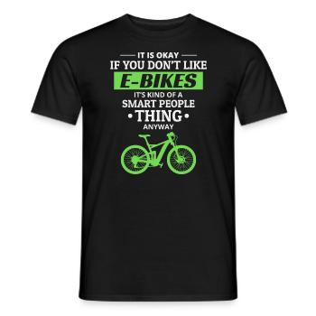 E-Bike Vélo électrique Vélo Cyclisme Biker VTT - T-shirt homme - noir - Devant - AI Model Male 178 light (178cm)