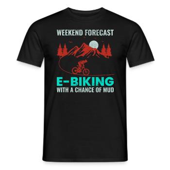 E-Bike Vélo électrique Vélo Cyclisme Biker VTT - T-shirt homme - noir - Devant - AI Model Male 178 light (178cm)