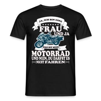 FRAU Motorrad Motorradfahrer Biker Feuerstuhl Bike - Männer T-Shirt - Schwarz - Vorne - AI Model Male 178 light (178cm)
