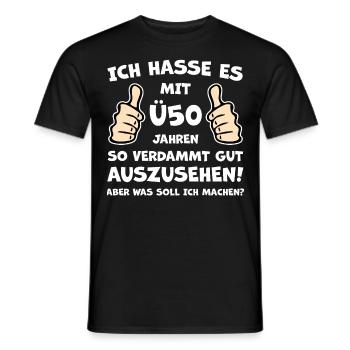 Ü50 Geburtstag Jubiläum Geburtstagsgruß - Männer T-Shirt - Schwarz - Vorne - AI Model Male 178 light (178cm)