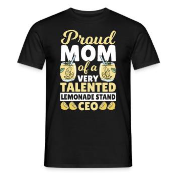 Fière maman d’un PDG de stand de limonade très talentueux - T-shirt homme - noir - Devant - AI Model Male 178 light (178cm)