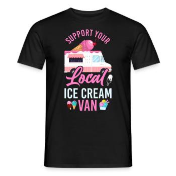 Crème glacée Crème glacée Van Truck Cone - T-shirt homme - noir - Devant - AI Model Male 178 light (178cm)