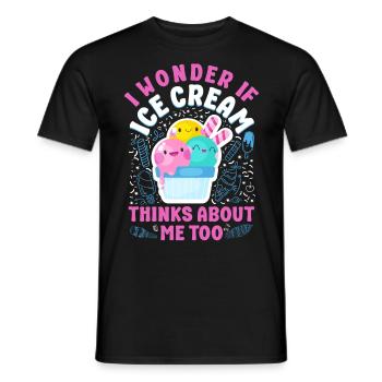Crème glacée Je me demande si la crème glacée - T-shirt homme - noir - Devant - AI Model Male 178 light (178cm)