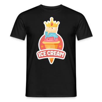 Crème glacée Cone Crown Crème glacée - T-shirt homme - noir - Devant - AI Model Male 178 light (178cm)