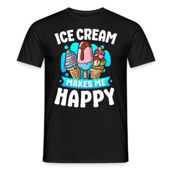 Crème glacée Cone Popsicle Crème glacée - T-shirt homme - noir - Devant - AI Model Male 178 light (178cm)