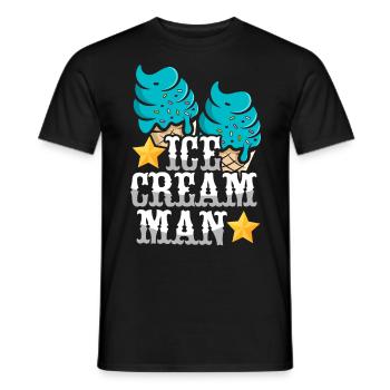 Ice Cream Boy Cone Ice Cream Man - Men's T-Shirt - black - Front - AI Model Male 178 light (178cm)